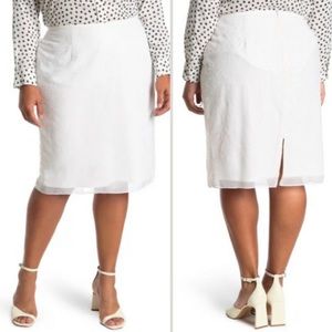 Calvin Klein Sequined Plus Size Skirt in Eggshell Sz 14W